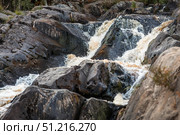 Akhinkoski Waterfalls or Ruskeala Waterfalls on the Tohmajoki River. Russia, Republic of Karelia. Стоковое фото, фотограф Photojuli / Фотобанк Лори