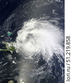 Satellite view of Hurricane Irene over the Dominican Republic and Puerto Rico. Stocktrek Images, Inc./TASS (2011 год). Стоковое фото, агентство ТАСС / Фотобанк Лори