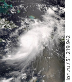 Hurricane Gustav over Hispaniola. Stocktrek Images, Inc./TASS (2008 год). Стоковое фото, агентство ТАСС / Фотобанк Лори