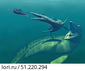 Marine predators of the Cretaceous period. Walter Myers/Stocktrek Images/TASS. Стоковое фото, агентство ТАСС / Фотобанк Лори