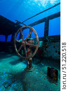 The top of the USS Kittiwake shipwreck, Grand Cayman, Cayman Islands. Jennifer Idol/Stocktrek Images/TASS. Стоковое фото, агентство ТАСС / Фотобанк Лори