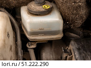Checking Brake Fluid Level in Car Engine Bay. Стоковое фото, фотограф Дмитрий Коростылев / Фотобанк Лори