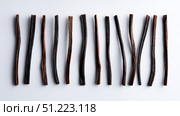 Modern minimalist background with licorice sticks aligned neatly. Стоковое AI-изображение, AI-художник ALLA YURTAYEVA / Фотобанк Лори