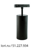 Black magnetic track spotlight LED 24W with smart dimming, 48V, isolated on a white background, modern adjustable lighting for interiors. Стоковое фото, фотограф Татьяна Терехина / Фотобанк Лори