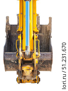 Ковш современного экскаватора на белом фоне. Bucket of a modern excavator on a white background. Стоковое фото, фотограф Татьяна Д / Фотобанк Лори