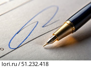 A Gold-Trimmed Pen Resting on a Signed Document. Generative AI. Стоковое AI-изображение, AI-художник Roman Zavorotny / Фотобанк Лори