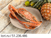 Seafood cuisine -delicous steamed crabs. Стоковое фото, фотограф Андрей Старостин / Фотобанк Лори