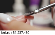 Precision Gel Polish Application for Nail Extensions. Стоковое видео, видеограф Скоробогатова Е. / Фотобанк Лори