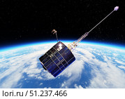 Российский навигационный спутник Парус. Стоковая иллюстрация, иллюстратор Александр Володин / Фотобанк Лори