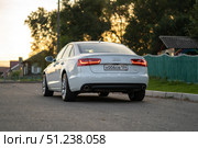 KRASNOYARSK, RUSSIA - August 2, 2025: White Audi A6 C7. Редакционное фото, фотограф Плотников Дмитрий / Фотобанк Лори