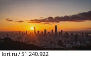City skyline at sunset with silhouettes of skyscrapers and clouds. Стоковое AI-видео, аниматор KATERINA AI / Фотобанк Лори