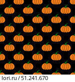 Hand drawn pumpkins seamless pattern. Thanksgiving vector background. Perfect for fall fabric, clothes, scrapbooking, wrapping paper, etc. Стоковая иллюстрация, иллюстратор Вера Федорова / Фотобанк Лори