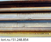 Rusty Metal Pipes and Rods in Industrial Setting. Стоковое фото, фотограф Sergakoff / Фотобанк Лори