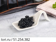 black sturgeon caviar in the bowl. Стоковое фото, фотограф Андрей Старостин / Фотобанк Лори