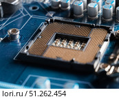 CPU Socket on Motherboard (2018 год). Редакционное фото, фотограф Sergakoff / Фотобанк Лори
