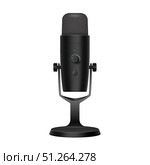 Black Studio Microphone Isolated on White Background. Стоковая иллюстрация, иллюстратор Андрей Апоев / Фотобанк Лори