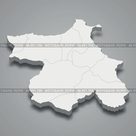 3d isometric map of Sinop is a province of Turkey. Стоковая иллюстрация, иллюстратор Максим Гребешков / Фотобанк Лори
