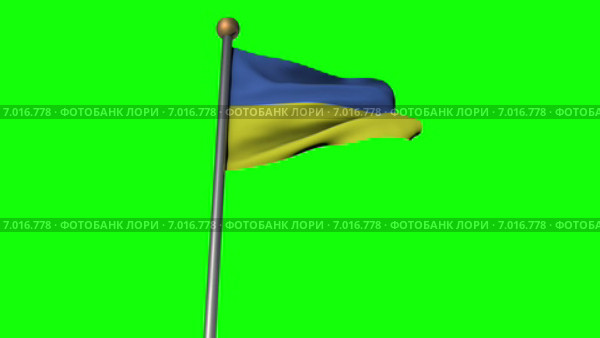 3d рендер флага Украины на зеленом фоне. Стоковая анимация, аниматор Булат Булатов / Фотобанк Лори