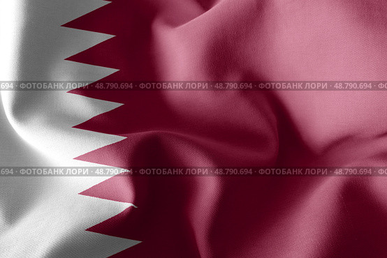 3D rendering illustration flag of Qatar. Waving on the wind flag. Стоковое фото, фотограф Максим Гребешков / Фотобанк Лори