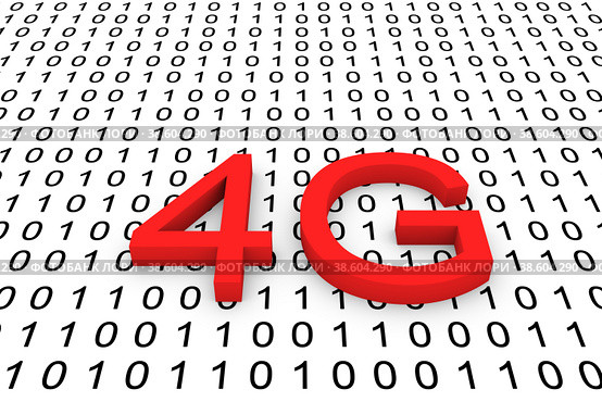 4G concept binary code 3d illustration. Стоковая иллюстрация, иллюстратор Максим Иванов / Фотобанк Лори