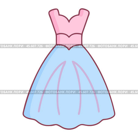 A cartoon dress with a pink top and blue skirt. Стоковое AI-изображение, AI-художник KATERINA AI / Фотобанк Лори