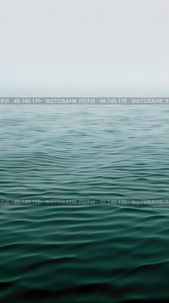A large expanse of water with the sky in the background, creating a serene and expansive scene. Стоковое AI-изображение, AI-художник Данила Большаков / Фотобанк Лори