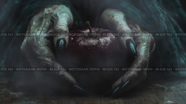 A magical red apple in elderly hands. Стоковое AI-видео, аниматор Виктория Новохацкая / Фотобанк Лори