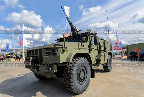 A multi-purpose armored vehicle "Typhoon-Air Defense(E)" with a remote control combat module "Cord" in Patriot Park. The International Military Forum "Army-2020". Moscow Region, Russia. Редакционное фото, фотограф Наталья Волкова / Фотобанк Лори