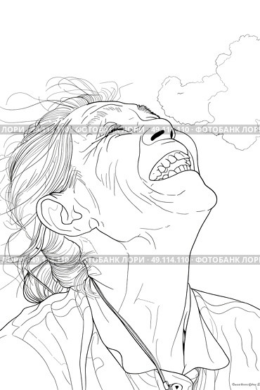 A person is caught in a moment of laughter with their head tilted back, enjoying the sunshine. Стоковое AI-изображение, AI-художник Данила Большаков / Фотобанк Лори