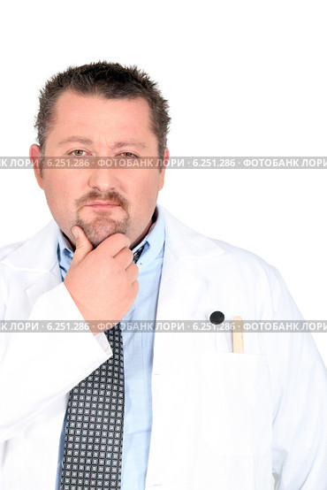 a scientist thinking. Стоковое фото, фотограф Phovoir Images / Фотобанк Лори