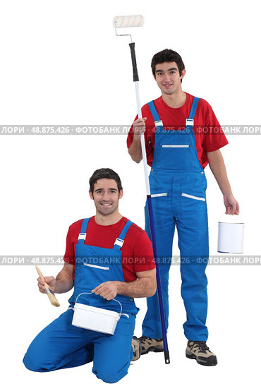 A team of painters. Стоковое фото, агентство Ingram Publishing / Фотобанк Лори