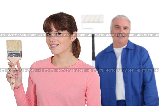 A team of painters. Стоковое фото, агентство Ingram Publishing / Фотобанк Лори