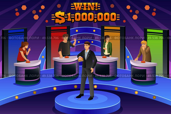 A vector illustration of people on game show. Стоковая иллюстрация, агентство Ingram Publishing / Фотобанк Лори