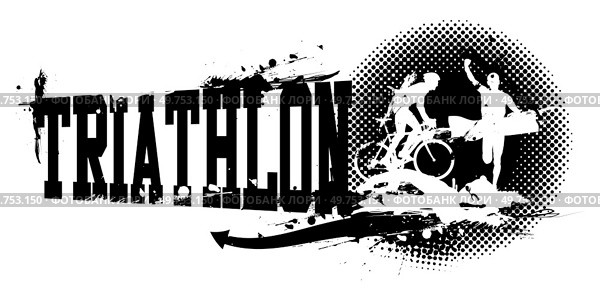 A vector illustration of Triathlon Banner . Стоковая иллюстрация, агентство Ingram Publishing / Фотобанк Лори
