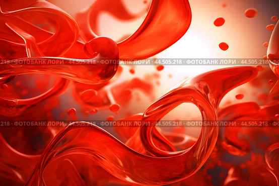 Abstract background of artery inside red blood hemoglobin molecule. Major blood cells erythrocytes. Стоковое AI-изображение, AI-художник Ирина Старикова / Фотобанк Лори