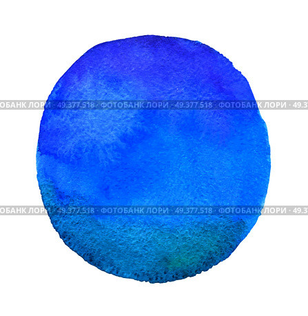 Abstract blue round watercolor blob on a white background for design. Watercolor vector texture. Стоковая иллюстрация, агентство Ingram Publishing / Фотобанк Лори