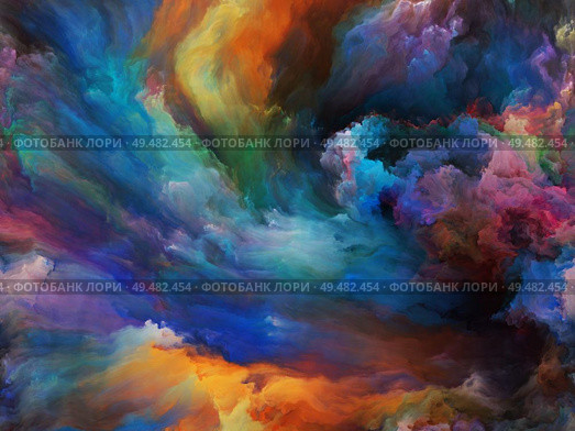 Abstract Color series. Background composition of  colorful paint in motion on canvas on the subject of art, creativity and imagination. Стоковое фото, агентство Ingram Publishing / Фотобанк Лори