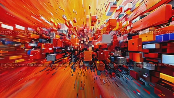 Abstract explosion of colored geometric shapes. Стоковое AI-видео, аниматор Юрий Поздников / Фотобанк Лори