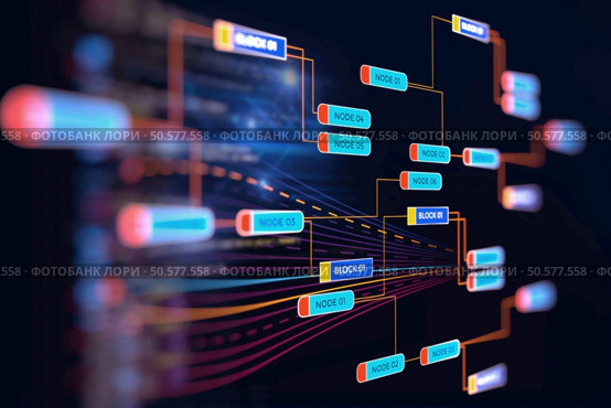 Abstract  Futuristic infographic with Visual data complexity , represent Big data concept, node base programming . Стоковое фото, агентство Ingram Publishing / Фотобанк Лори