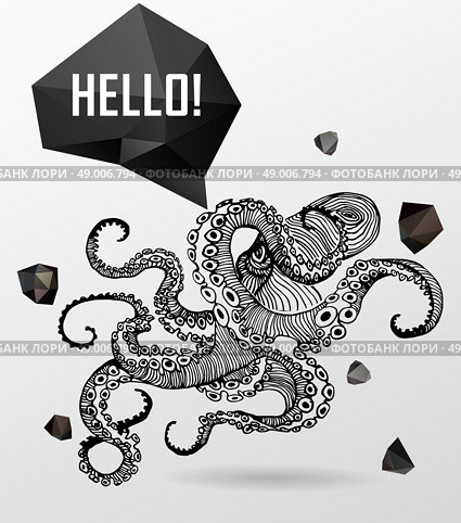 Abstract  gothic sacral illustration with polygon,  crystal design element, symbol, sign for tattoo. Стоковая иллюстрация, агентство Ingram Publishing / Фотобанк Лори