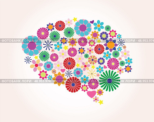 Abstract human brain, creative, vector. Стоковая иллюстрация, агентство Ingram Publishing / Фотобанк Лори
