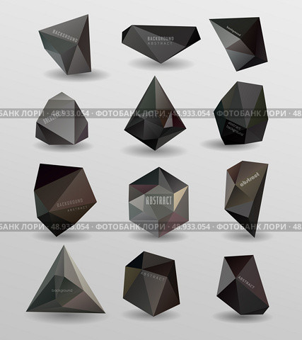 Abstract modern  polygonal bubble, label website header or banner vector set, can be used for website, info-graphics. Стоковая иллюстрация, агентство Ingram Publishing / Фотобанк Лори