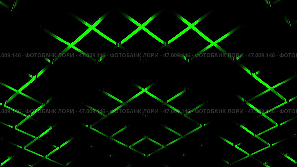 Abstract neon grid field with black spreading ring looking like pulsation. Стоковая иллюстрация, иллюстратор David Kashakhi / Фотобанк Лори