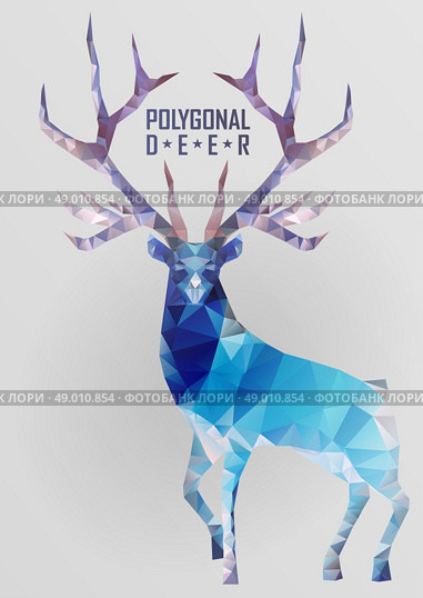 Abstract polygonal deer. Geometric hipster illustration. Polygonal antlers. Стоковая иллюстрация, агентство Ingram Publishing / Фотобанк Лори