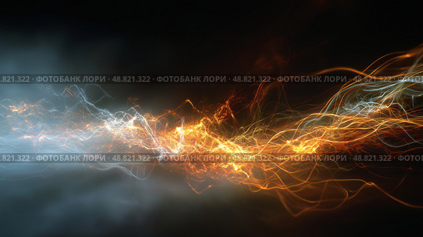 Abstract Streams of Light and Time Warps, Surreal Cosmic Energy in Fluid Motion. Абстрактные потоки света и искривления времени, сюрреалистическая космическая энергия в текучем движении. Стоковое AI-изображение, AI-художник Katsiaryna Repich / Фотобанк Лори
