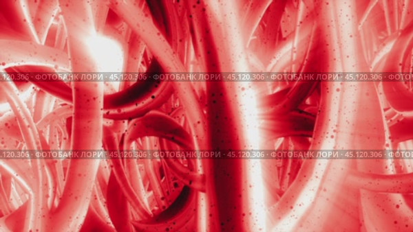 Abstract structure pulsating and flowing in red color. Стоковое видео, видеограф Данил Руденко / Фотобанк Лори