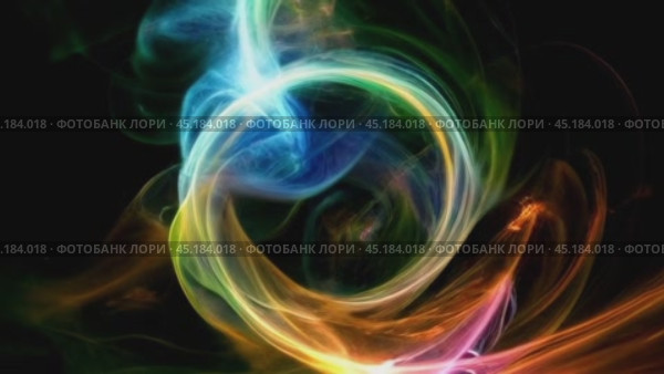 Abstract swirling smoke forming a colorful portal of light energy. Стоковое AI-видео, аниматор Юрий Поздников / Фотобанк Лори