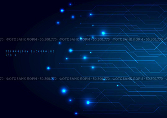 Abstract technology futuristic concept line and node on blue background. Networking science. Dark with connecting dots and lines. Connection structure. Vector illustration. Стоковая иллюстрация, агентство Ingram Publishing / Фотобанк Лори