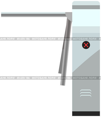 Access control turnstile, protecting tripod isolated on white background. Device for restricting passage of people installed in checkpoint. Equipment with magnetic pickup, tourniquet, turnstile. Device for restricting passage in checkpoint. Equipment with magnetic pickup, tourniquet, turnstile. Стоковая иллюстрация, агентство Ingram Publishing / Фотобанк Лори