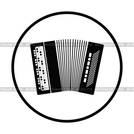 Accordion icon. Thin circle design. Vector illustration. Стоковое фото, агентство Ingram Publishing / Фотобанк Лори